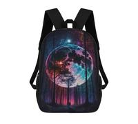 sinyumoney Magical Forest Moonlit Journey Backpack School Bag Daypacks Business Backpack Water Resistant Bookbag for Girls Boys Teenage 17inch