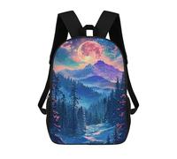 sinyumoney Magical Forest Moonlit Night School Backpack Large School Backpack for Boys for Campus Outdoor Travel Sports 17inch