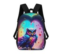sinyumoney Magical Forest Owl -2 Kids School Backpack 3D Printed Backpacks Fashion School Bag Rucksacks for Boys Elementary And Middle School Students 17inch