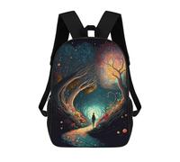 sinyumoney Magical Forest Pathway 3D Printed 17inch Kids School Bag Rucksacks Children's School Fashion Casual Back Pack High Capacity Travel Book Bags