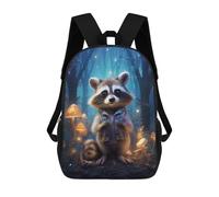 sinyumoney Magical Forest Raccoon Adventure School Bags Daypacks Business Backpack Water Resistant Bookbag for Men, Women & Teenage Boys 17inch