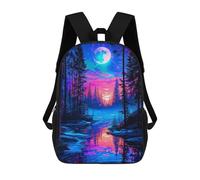 sinyumoney Magical Forest Reflections School Bag 3D Printed Backpacks Fashion Kids School Backpack Boys Rucksacks for Boys Middle School Students 17inch