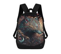 sinyumoney Magical Forest Wolf Art Print School Bags Fashion Stationery Backpack Waterproof Casual Daypacks for Men, Women & Teenage Boys 17inch