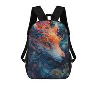 sinyumoney Magical Fox Artwork Backpack School Backpack Kids School Bag Large Capacity Kids Backpack for School Rucksack 3D Book Bag Gifts for Kids 17inch