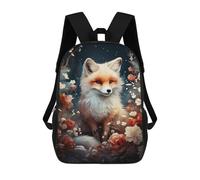 sinyumoney Magical Fox in Flowers Backpack School Bag Lightweight Casual Daypack School Backpacks for Teenage Girls Boys Women Men 17inch