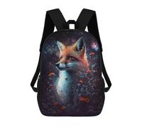sinyumoney Magical Fox in Flowers Backpack School Daypacks Business Backpack Water Resistant Bookbag for Men, Women & Teenage Boys 17inch