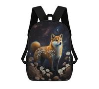 sinyumoney Magical Fox in Starry Night Kids School Backpack 17 Inch School Bag 3D Printed School Bag for Boys Elementary And Middle School Students