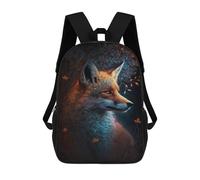 sinyumoney Magical Fox Portrait-1 Backpacks Kids 17inch School Backpack School Bag 3D Printed School Bag for Boys Elementary And Middle School Students