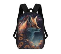 sinyumoney Magical Fox with Flowers-4 Kids Backpack, Backpack School Bag, Backpacks Kids School 3D Printed School Bags for Elementary And Middle School Students Teens Birthday Gift 17inch