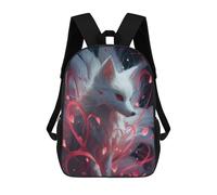sinyumoney Magical Fox with Hearts Backpacks 3D Printed 17inch Kids School Backpack Outdoor Casual Daypack Casual Travel Bags for Middle School Students