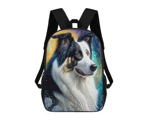 sinyumoney Magical Galaxy Dog Art Print Backpack School Bag School Secondary High School College Backpack Travel for Girls Boys Teenage 17inch