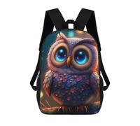 sinyumoney Magical Glittering Owl Backpack 3D Print Kids Bag Elementary Students Daypack Lightweight School Bag for Children Girls Boys Nursery Lunch Pack 17inch