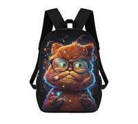sinyumoney Magical Glowing Cat Glasses Backpack School Bag High Secondary School Bags Casual Backpack for Teenage Girls Boys Women Men 17inch
