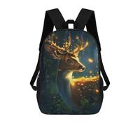 sinyumoney Magical Glowing Deer Children's Backpacks School Backpack 3D Printed for Kids Travel Rucksacks Book Bags Kids 17inch School Bag
