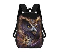 sinyumoney Magical Glowing Owl Artwork -1 Backpack Schoolbags for Boys Girls Casual Sport Daypack Elementary Primary Large Capacity Bookbags 17inch