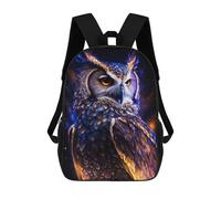 sinyumoney Magical Glowing Owl Artwork School Backpack Daypacks Business Backpack Water Resistant Bookbag for School/Work/Travel 17inch