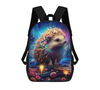 sinyumoney Magical Hedgehog in Fantasy Forest Backpacks 3D Printed Kids School Backpack School Bag Fashion Rucksacks for Boys Elementary And Middle School Students 17inch