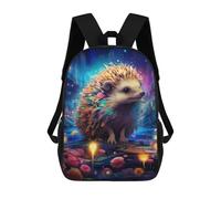 sinyumoney Magical Hedgehog in Fantasy Forest Rucksack Fashion Stationery Backpack Waterproof Casual Daypacks for Boys/Girls/Teenagers 17inch