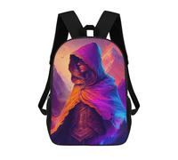 sinyumoney Magical Hooded Figure in Mountainscape Backpack School Fashion Stationery Backpack Waterproof Casual Daypacks for Men, Women & Teenage Boys 17inch