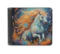 sinyumoney Magical Horse in Flames -1 3D Print Men's Wallet Multiple Slots Banknote Compartments Soft Convenient Purse Youth Guys 11.7cm*9.5cm
