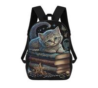 sinyumoney Magical Kitten Books Fantasy Backpack School Bag Fashion Stationery Backpack Waterproof Casual Daypacks- Perfect for Travel, Work And Daily Use 17inch