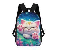 sinyumoney Magical Kitten Dreamscape School Backpack 3D Printed Children's 17inch Backpacks Bag Bookbag for Kids Boy Girl Book Bags Kids School Bag Travel Rucksacks