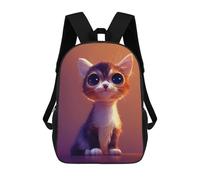 sinyumoney Magical Kitten Gazing Kids Backpack, Kids School Bag 3D Printed School Backpacks for Boys And Teenager School Students 17inch
