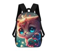 sinyumoney Magical Kitten Ornament Backpack School Bag Travel College Rucksack Backpacks for Girl, Teen Girls 17inch