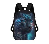 sinyumoney Magical Leopard with Flowers School Backpack Secondary Causal Travel High School Bags for Camping Outdoor Adventures And Daily Travel 17inch