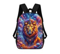 sinyumoney Magical Lion Fantasy Artwork 3D Printed Children's 17 Inch Backpacks 3D Printed Casual School Bag for Boys Elementary And Middle