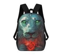 sinyumoney Magical Lion Heart Art Print Backpack School Bag Rucksack Casual Daypacks School Work Travel Bag for Teenage Girls Boys Women Men 17inch
