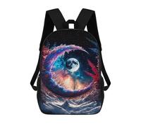 sinyumoney Magical Moonlit Forest Children's Backpacks School Backpack 3D Printed for Kids Travel Rucksacks Book Bags Kids 17inch School Bag