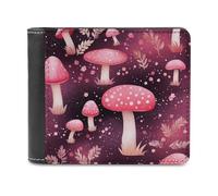 sinyumoney Magical Mushroom Garden 3D Print PU Leather Wallet Multiple Slots Leather RFID Banknote Compartments Minimalist Style Wallets 11.7cm*9.5cm