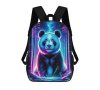 sinyumoney Magical Neon Panda 01 3D Printed Kids School Bag Rucksacks Children's School Fashion Casual Back Pack High Capacity Travel Book Bags Backpack for Kids 17inch