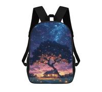 sinyumoney Magical Night Cabin Lights Backpack School Bag Business Durable Laptop Bag for Campus Outdoor Travel Sports 17inch