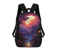 sinyumoney Magical Night Cityscape Backpack School Computer Rucksack for School/Work/Travel- Perfect for Travel, Work And Daily Use 17inch