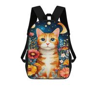sinyumoney Magical Night Garden Cat -4 Backpack School Water Resistant Travel Backpack Computer Bag - Perfect for Travel, Work And Daily Use 17inch