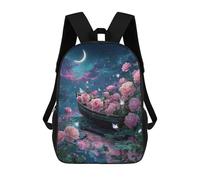sinyumoney Magical Night Garden Scene Backpack School Bag Business Durable Laptop Bag for Boys/Girls/Teenagers 17inch