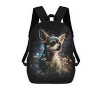 sinyumoney Magical Night Garden with Chihuahua Backpack School Bag Large School Backpack for Boys - Perfect for Travel, Work And Daily Use 17inch