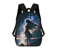 sinyumoney Magical Night Journey Backpack School Bag Secondary Causal Travel High School Bags for Campus Outdoor Travel Sports 17inch