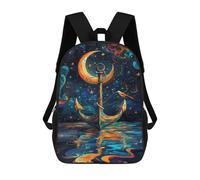 sinyumoney Magical Night Sky Anchor Backpack School Lightweight Airport College Students Back Pack for School/Work/Travel 17inch