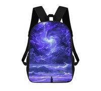 sinyumoney Magical Night Sky Over Ocean School Bags Rucksack Casual Daypacks School Work Travel Bag for Teenage Girls Boys Women Men 17inch