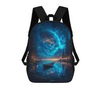 sinyumoney Magical Night Sky Reflections Kids Children School Backpack 17 Inch Bookbags Casual Travel Rucksack Boys Girls Large Capacity Daypack 17inch