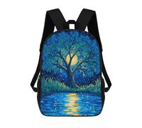 sinyumoney Magical Night Tree Reflections Rucksack Rucksack Casual Daypacks School Work Travel Bag for Men, Women & Teenage Boys 17inch