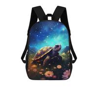 sinyumoney Magical Night Turtle Garden Backpack School Backpack Kids School Bag Large Capacity Kids Backpack for School Rucksack 3D Book Bag Gifts for Kids 17inch