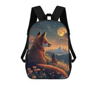 sinyumoney Magical Night with Fox 3D Printed 17inch Kids School Backpack School Bag Fashion Rucksacks for Boys Elementary And Middle School Students