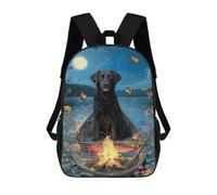 sinyumoney Magical Nightboat Adventure with Black Dog Backpack School Water Resistant Travel Backpack Computer Bag - Perfect for Travel, Work And Daily Use 17inch