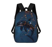 sinyumoney Magical Orca Whale Killer Children's Backpacks School Backpack 3D Printed Backpack for Kids Travel Rucksacks Book Bags Kids School Bag 17inch