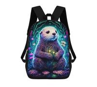 sinyumoney Magical Otter Garden Backpack Cartoon Plush Bag, 3D Backpack for Kids School Bag Birthday Gift Idea for Boys And Girls 17inch
