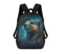 sinyumoney Magical Otter in Starry Night 3D Printed Children's School Backpack for Kids High Capacity Travel Rucksacks 17 Inch Book Bags Kids